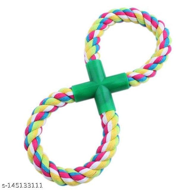 Multicolor cotton rope loop tug chew toy for pets, durable pet toy made for playful chewing and tugging.