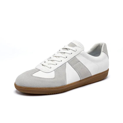 Anjrs Men's casual athletic shoes in black with white soles, designed for running and everyday comfort, for boys and men.