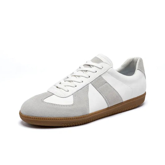 Anjrs Men's casual athletic shoes in black with white soles, designed for running and everyday comfort, for boys and men.