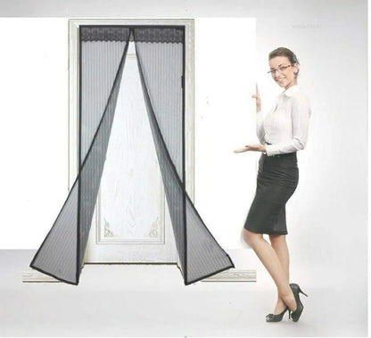 Mesh screen door curtain by 1238 with magnetic foldable design, anti-mosquito mesh, ideal for home insect protection.