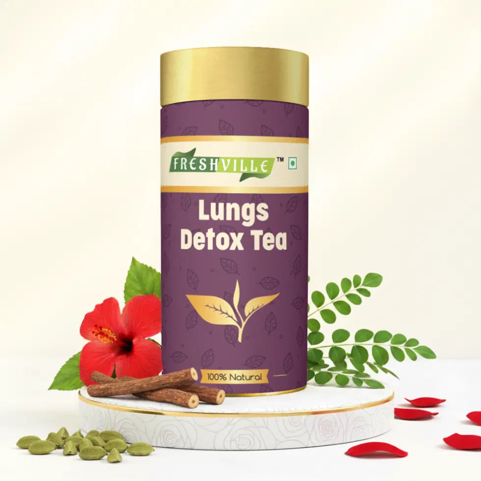 Tea pot from Freshville Lungs Detox Tea collection, ceramic design with a lid, ideal for brewing herbal detox tea.