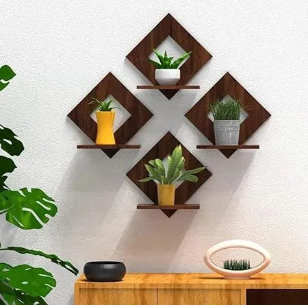 Wooden wall hanger attached to a wall, featuring a natural wood finish, designed as a decorative wall sticker or mural from brand 18309.