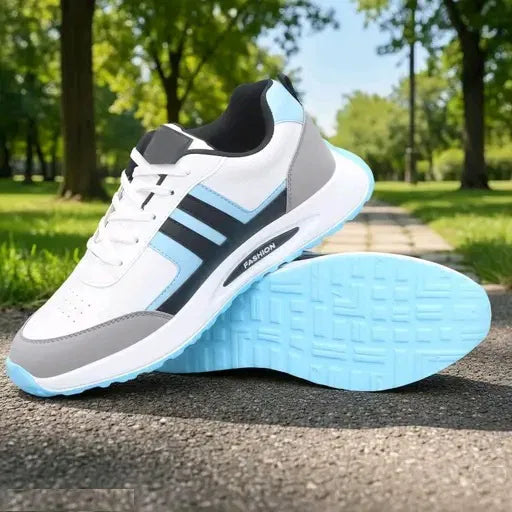 Anjrs men's casual sports shoes in black with white accents, designed for running and everyday comfort, suitable for boys and men.