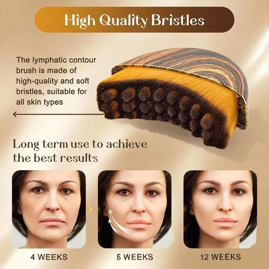 Lymphatic Contour Face Brush from 4485, part of face makeup combo, showing a close-up of the facial massage brush with soft bristles.