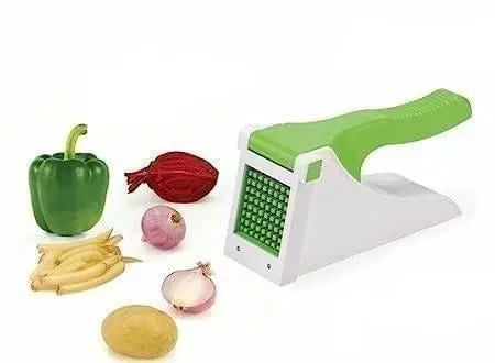 Heavy duty vegetable slicer and potato chopper by 1238, featuring stainless steel blades and a manual chopper design for easy vegetable preparation.