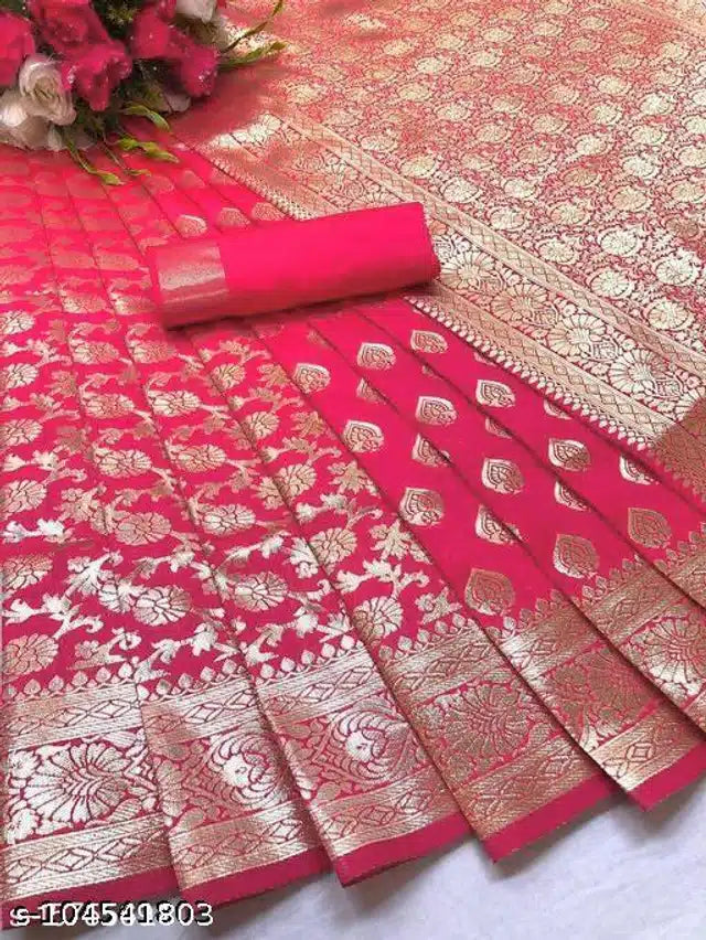Purple Banarasi silk saree with matching blouse for women, 6.3 meters, showcasing intricate traditional weaving by 6706.