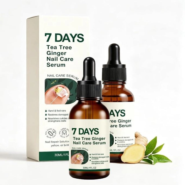 Set of two 35930 7-day nail treatment, nail serum, and cuticle care oil bottles for healthy, nourished nails and cuticles.