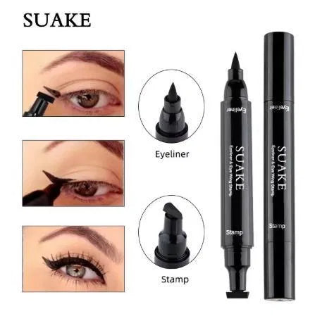 31092 eye liner and eye wing stamp kit showing black eyeliner pen with wing stamp attachment for precise eye makeup application