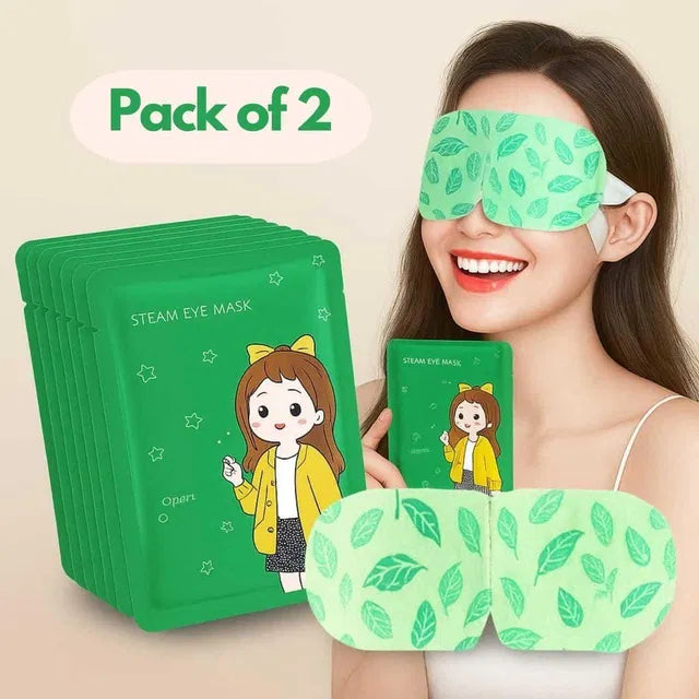 Relaxing steam eye mask pack of 2 from 13162, soft fabric with soothing thermal properties for eye comfort and relaxation.