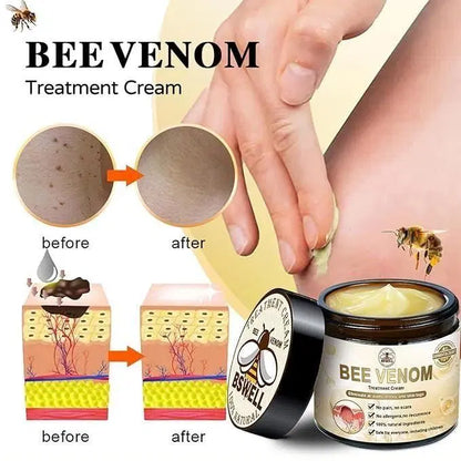 Two 100g jars of 1238 Bee Venom Skin Treatment Cream, natural skincare cream for skin renewal and rejuvenation.