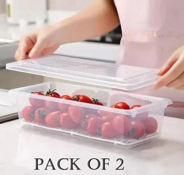 Set of two 16699 fridge storage containers with clear, airtight jars for organized food storage.