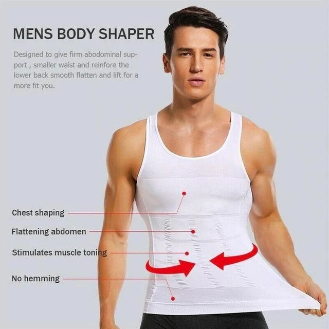 Men's solid compression flex vest by 35252, lightweight and form-fitting men's vest designed for comfort and support.