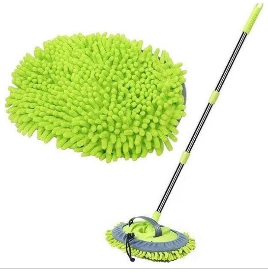 18050 microfiber chenille car wash brush mop with long handle, ideal for cleaning cars and detailing with soft, absorbent material