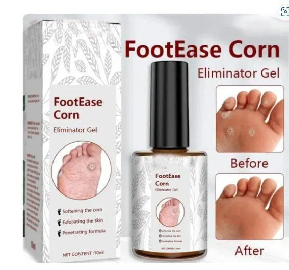 Feet corn removal serum 30ml by 16182, a lip serum bottle with a clear label and applicator tip for foot care.