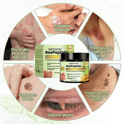 BeePeptide RootSoft DualRelief Cream pack of 2, soothing creams for skin relief, shown in the image with cream containers and packaging.