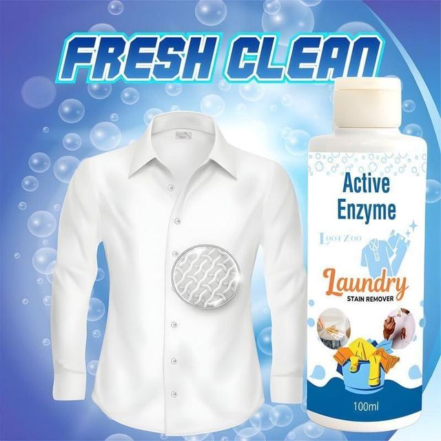 Active Enzyme Laundry Stain Remover liquid detergent by 5912, shown in a pack of two bottles for stain removal and fabric cleaning.