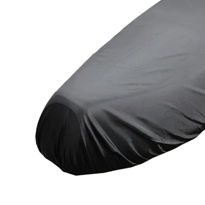 Motorbike rain seat cover from 19357 protects motorcycle seats from rain and moisture, made of durable waterproof material.