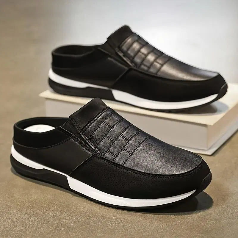Men's black Cloud Comfort open sandals by 34608 with cushioned straps and open toe design, perfect for casual summer wear.