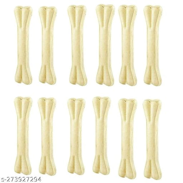 Rawhide bone treat for pets, 800g, from 15929, shown alongside a pet bed, highlighting the treat's size and texture.