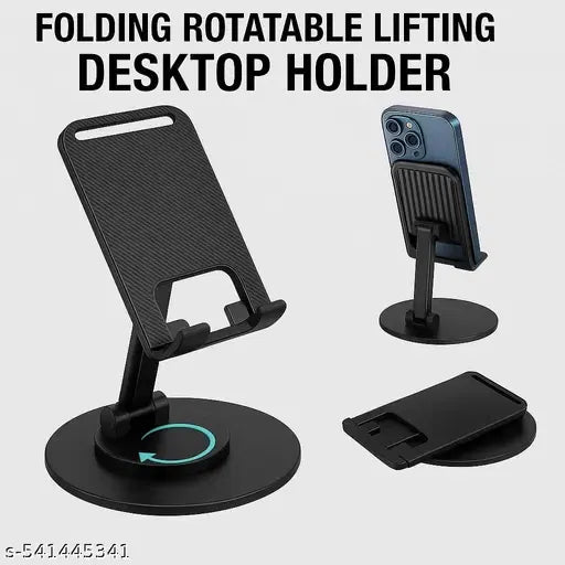 Adjustable car mobile phone holder by 7418 with angle and height adjustment, designed for secure table and car mounting.
