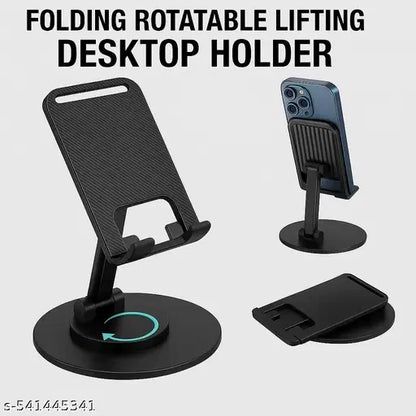 Adjustable car mobile phone holder by 7418 with angle and height adjustment, designed for secure table and car mounting.