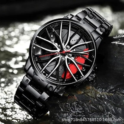 Men's digital watch with stereoscopic car wheel design from 6493, featuring a modern sporty look and digital display.