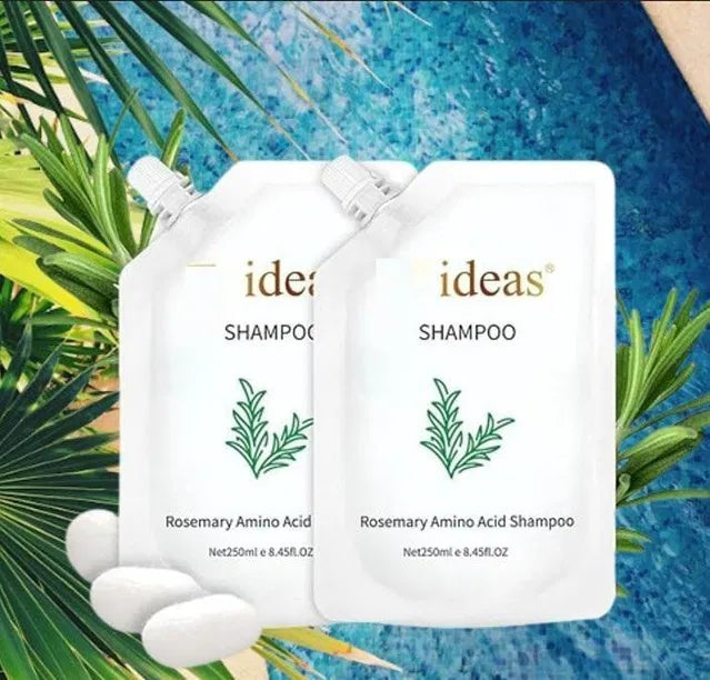 18058 Rosemary Amino Acid Shampoo 100ml pack of 2, clear bottle with rosemary illustration, ideal for nourishing hair care.