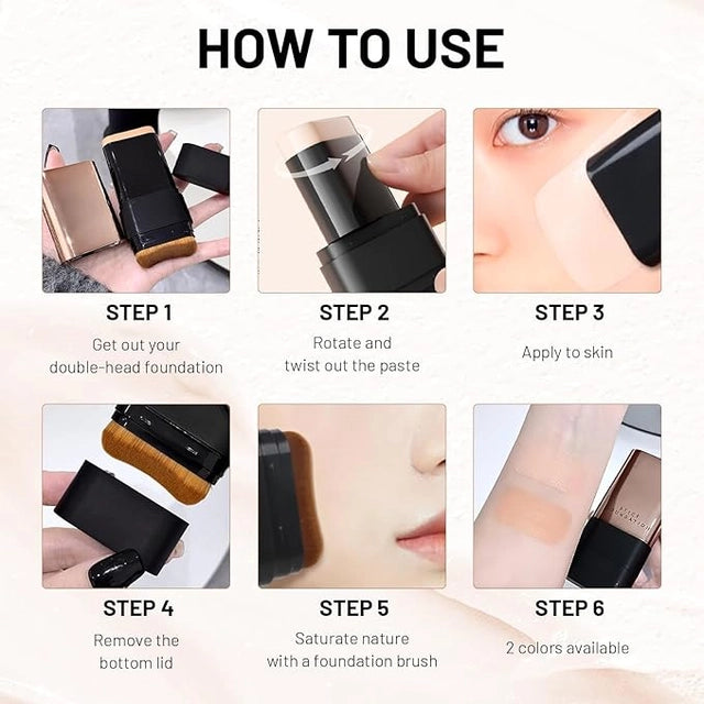 Korean 2-in-1 Glass Skin Foundation Stick by 18057, showcasing the sleek foundation stick with a smooth, luminous finish.