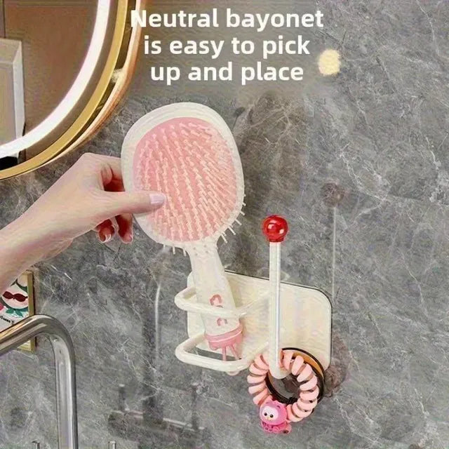 Self-adhesive wall-mounted headband hook by 19357, no drill, punch-free hair accessories organizer for easy storage.