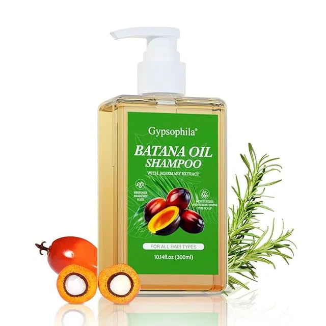 1361 Batana Oil Shampoo for hair growth in 300ml bottle, creamy formula shown in a sleek container.