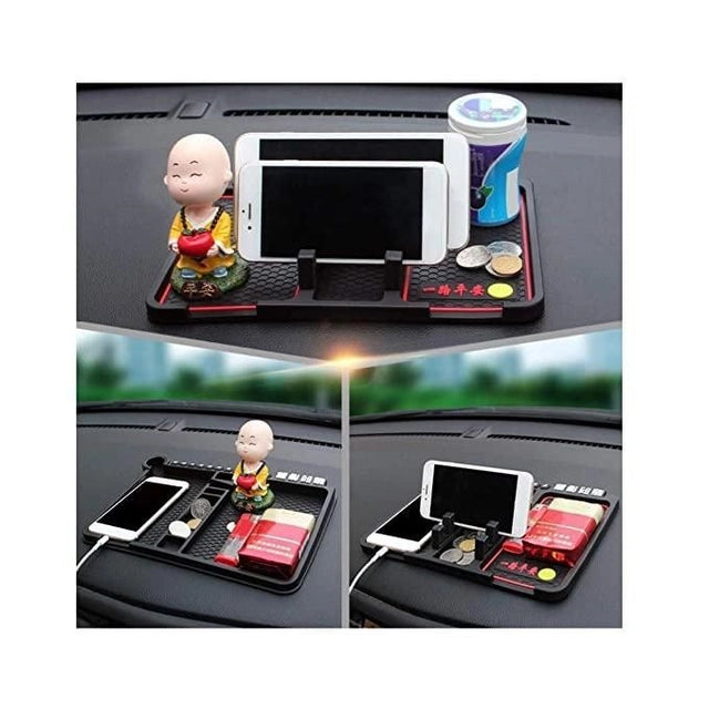 18057 car mobile holder with anti-slip silicone pad for dashboard, securely holds smartphones in vehicle.
