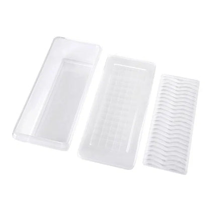 Set of two 16699 fridge storage containers, clear jars with lids, ideal for organizing food in the refrigerator.