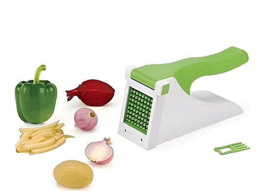 Heavy duty vegetable manual chopper and chipper with stainless steel blades and ergonomic handle for efficient vegetable prep.