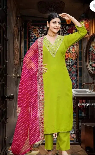 Women's Kurta set with matching dupatta and bottomwear, stylish and comfortable, from brand 15801.
