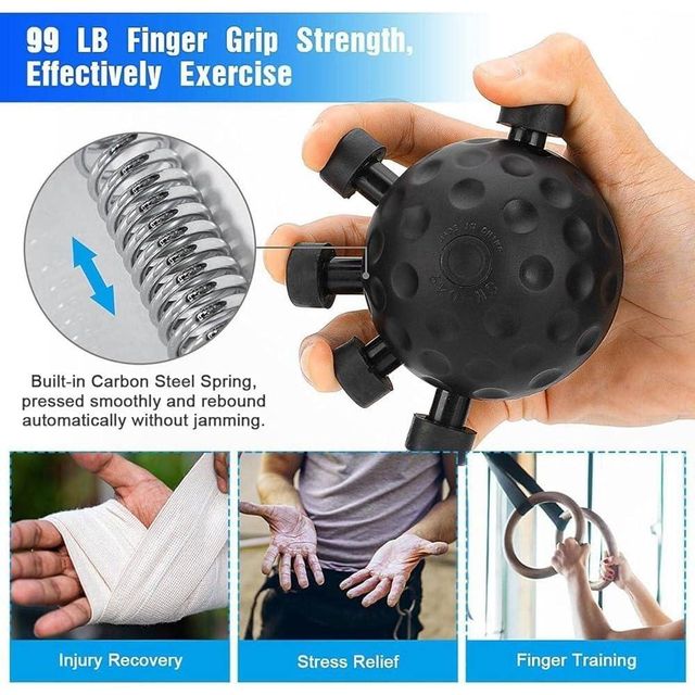Hand gripping strengthener from 4485 with adjustable hand gripper for finger and hand muscle training.