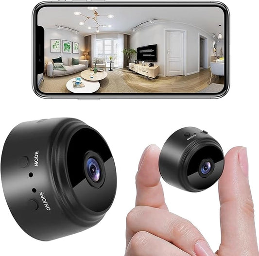 USB WiFi security camera for home by 19202, showing a compact black device with lens and setup indicators.