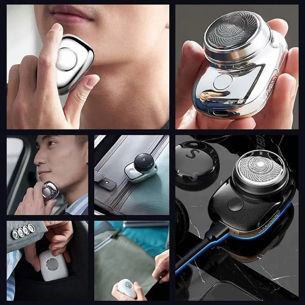 Mini Electric Shaver by 1238 with a compact design, featuring a sleek head and ergonomic handle for precise grooming.