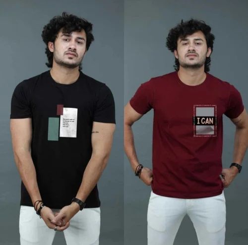 Two men's T-shirts from the 18537 brand in a combo, displayed flat with visible neckline and fabric texture.