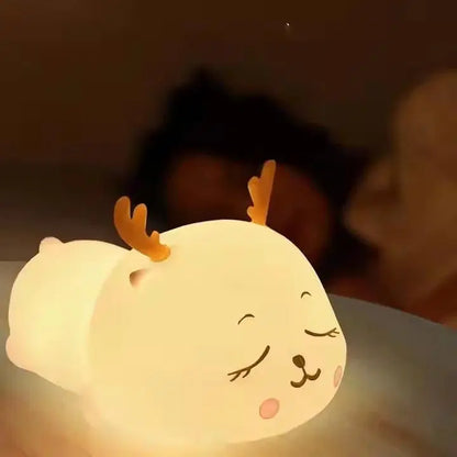 Battery-operated nursery night light from 1238, soft glow ideal for calming babies and providing gentle illumination in the nursery.