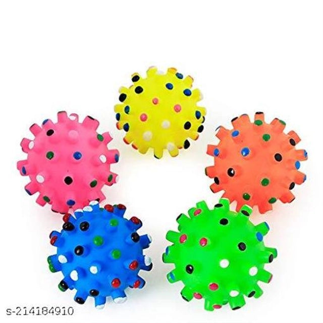 Colorful silicone playing Corona ball for pets, multicolor pet toy in pack of 4, from brand 15929