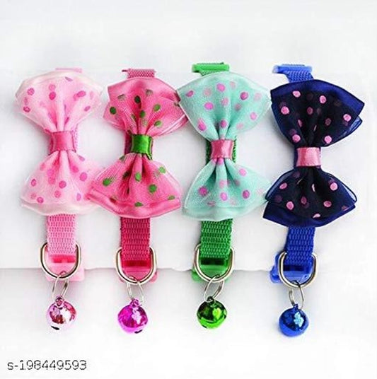 Set of four multicolor ABS plastic collar belts for pets, designed for comfortable pet bed accessories