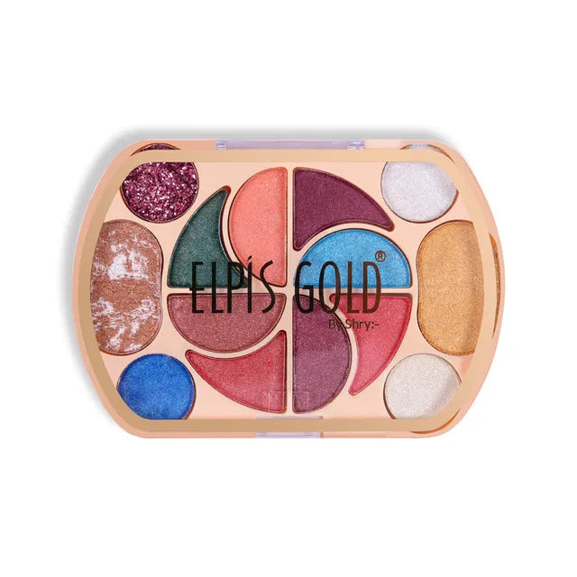 Elpis Gold Long Lasting Eyeshadow in a shimmering gold shade, designed for vibrant eye makeup looks.