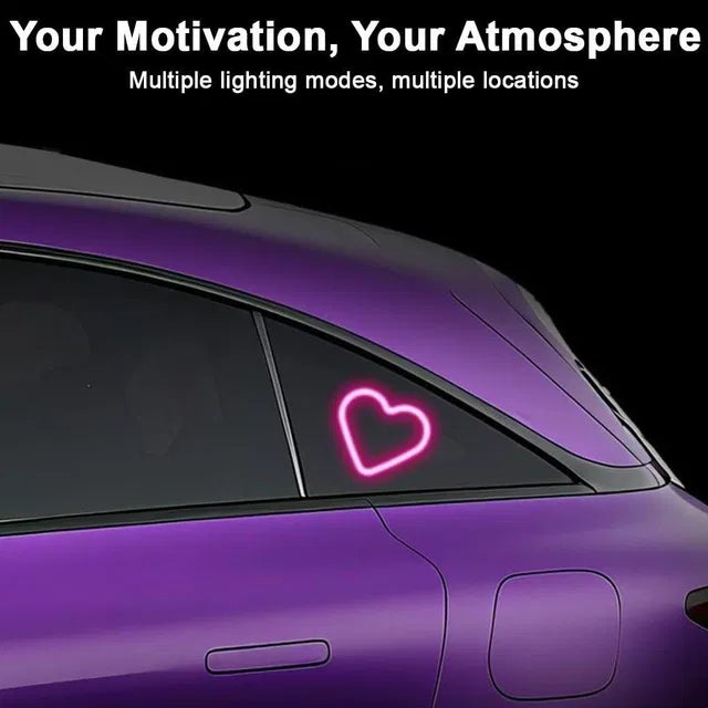Heart-shaped solar-powered car window light with suction cups, designed as cycle lights and reflectors, by 34141.