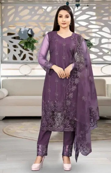 Women's kurta set with dupatta and bottomwear by 15801, featuring a traditional patterned kurta with matching accessories.