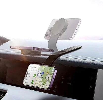 1238 mobile phone bracket and holder mounted on a surface, showcasing its adjustable grip and secure mount for smartphones.
