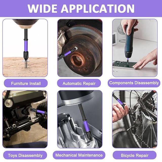 High performance magnetic screwdriver drill bit set from 26345, featuring durable bits for hand tools and DIY projects.