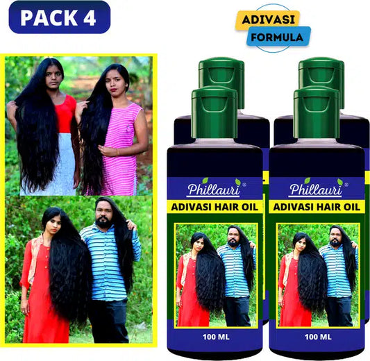 Phillauri Adivasi Herbal Hair Oil, 250ml pack of 3, natural herbal oil with traditional ingredients for healthy hair.