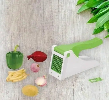 Manual vegetable slicer and potato chopper from 1238, sturdy stainless steel blades for efficient chopping and slicing.
