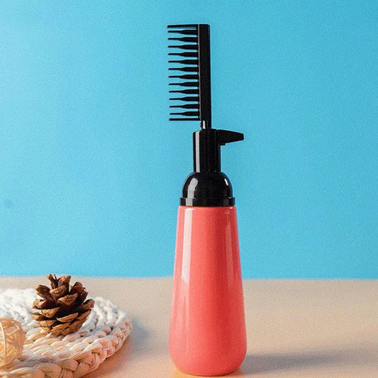 18281 Bottle Root Comb for hair, featuring wide teeth for detangling and root styling, in a sleek black plastic design.