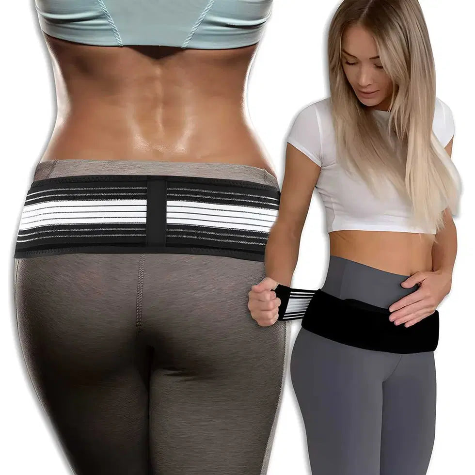 Adjustable lower back support brace for men and women, featuring breathable straps and lumbar stabilization from 1238.